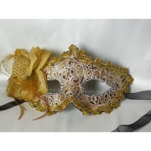 Gold masquerade halloween costume new years venetian masquerade ball party mask